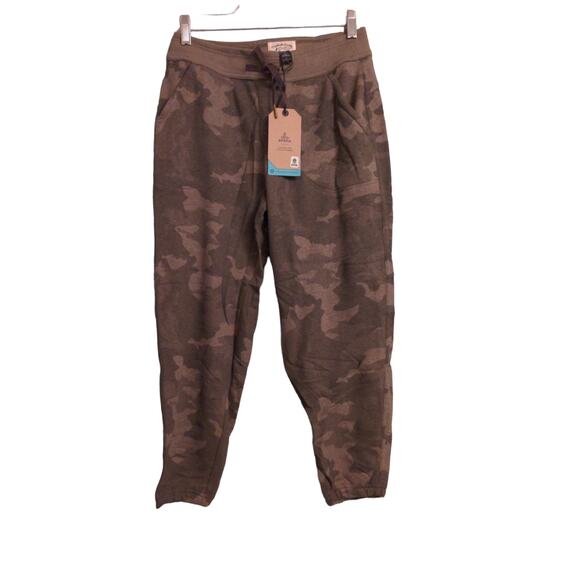 prAna Women's Cozy Up Ankle Pant Jogger Sweatpants UPF Sage Camo S - Picture 1 of 13